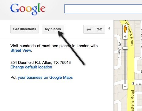 สถานที่ของฉัน google แผนที่