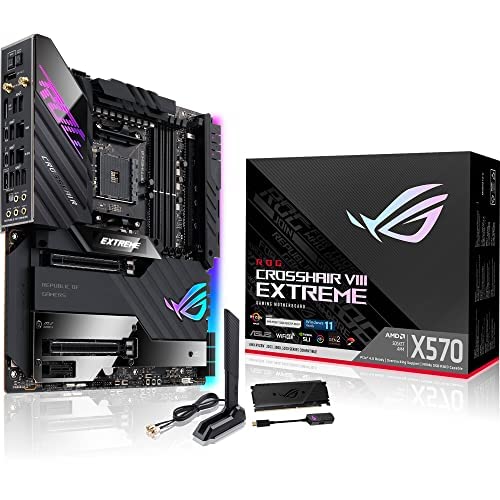 ASUS ROG Crosshair VIII Extreme AMD AM4 X570/X570S EATX เกมมิ่ง เมนบอร์ด