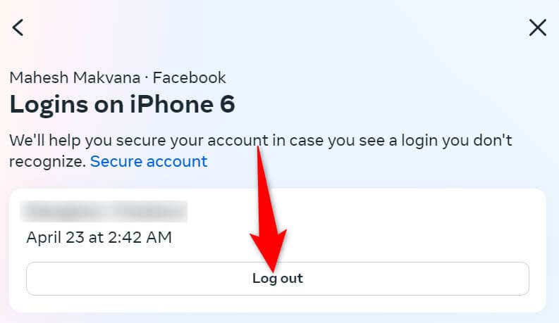 ใช้ไซต์เดสก์ท็อปของ Facebook เพื่อออกจากระบบบัญชีของคุณบนรูปภาพโทรศัพท์ของคุณ