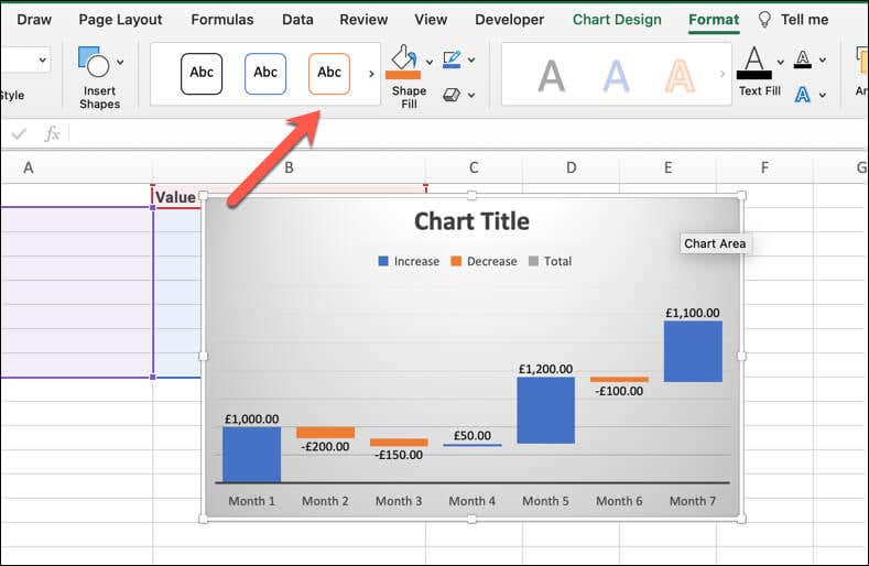 วิธีสร้างแผนภูมิน้ำตกใน Microsoft Excel รูปที่ 3