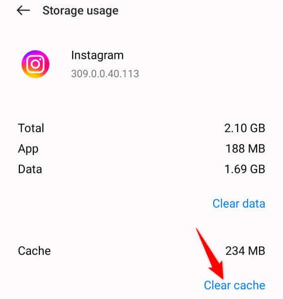 ล้าง App Cache ของ Instagram บนรูปภาพ Android