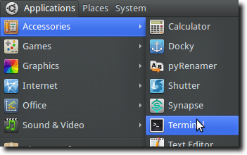 เปิด Terminal