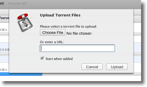 เพิ่ม Torrent จากฮาร์ดไดรฟ์หรือเว็บของคุณ