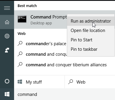 admin command prompt